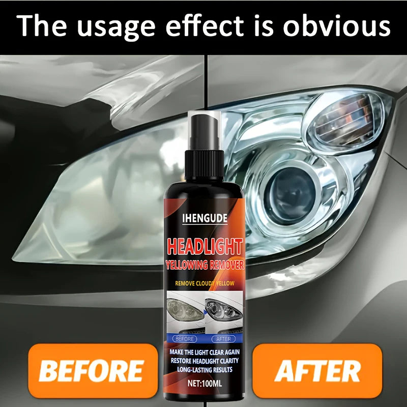 Headlight Restorer Fluid in Listed 100ml Size for Compatible Car Lens Surface Care, Exterior Vehicle Detailing and DIY Appearance Maintenance