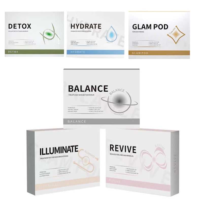 Facial CO2 Bubble Spa Options with Type1-Type7 Capsule, Serum and Gel References, Separate Beauty Machine and Machine NO BOX Selections