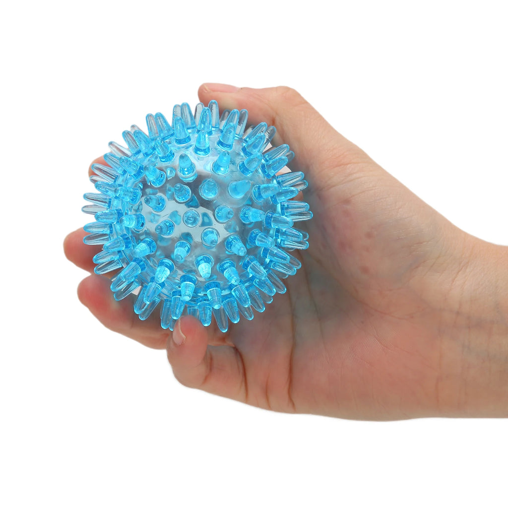 Spiky Hand Grip Ball with Hollow Soft TPR Construction and Transparent Finish Reference, Single-Piece Squeeze and Manual Massage Accessory for Adults