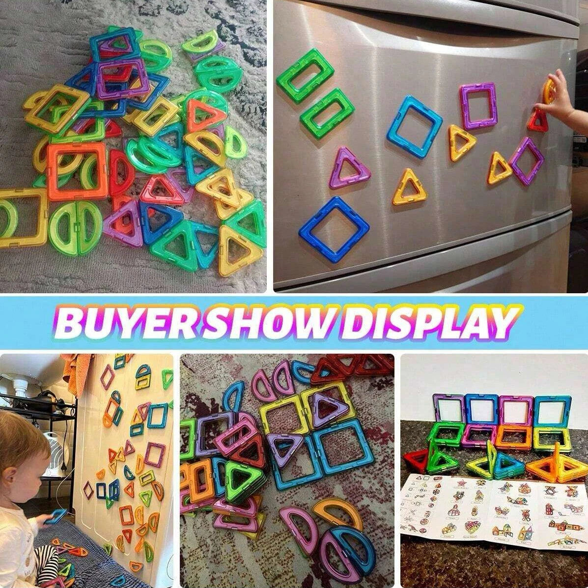 Magnetic Building Blocks with Medium Size Pieces, DIY Construction Play Sets in 20, 32, 40, 56, 60 or 84-Piece Options for Supervised STEM-Inspired Building