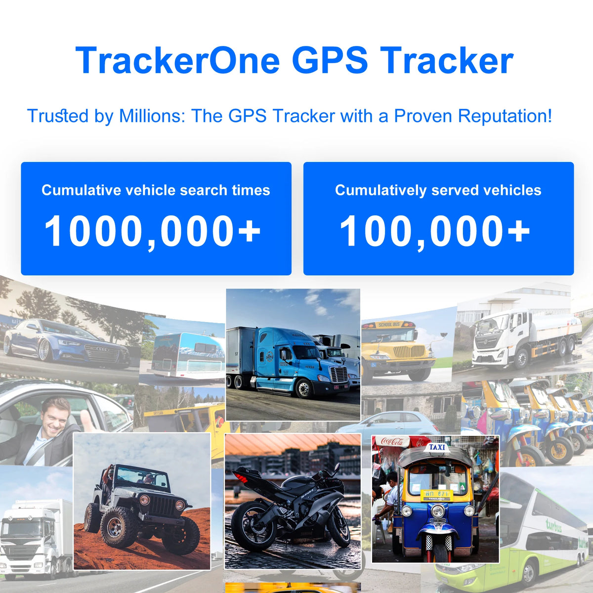 4G GPS Vehicle Tracker for Cars and Motorcycles with TrackerOne App, Included SIM Reference, Geofencing and 7500mAh Battery, Paid Service Required