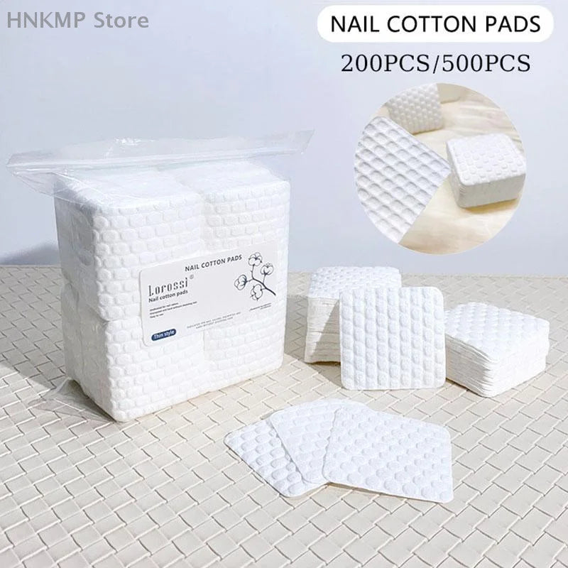 Square Nail Cotton Wipes with Listed 5 x 5cm Pad Size in 200 or 500-Piece Bags for Compatible Nail Polish Removal, Gel Cleansing and Manicure Prep