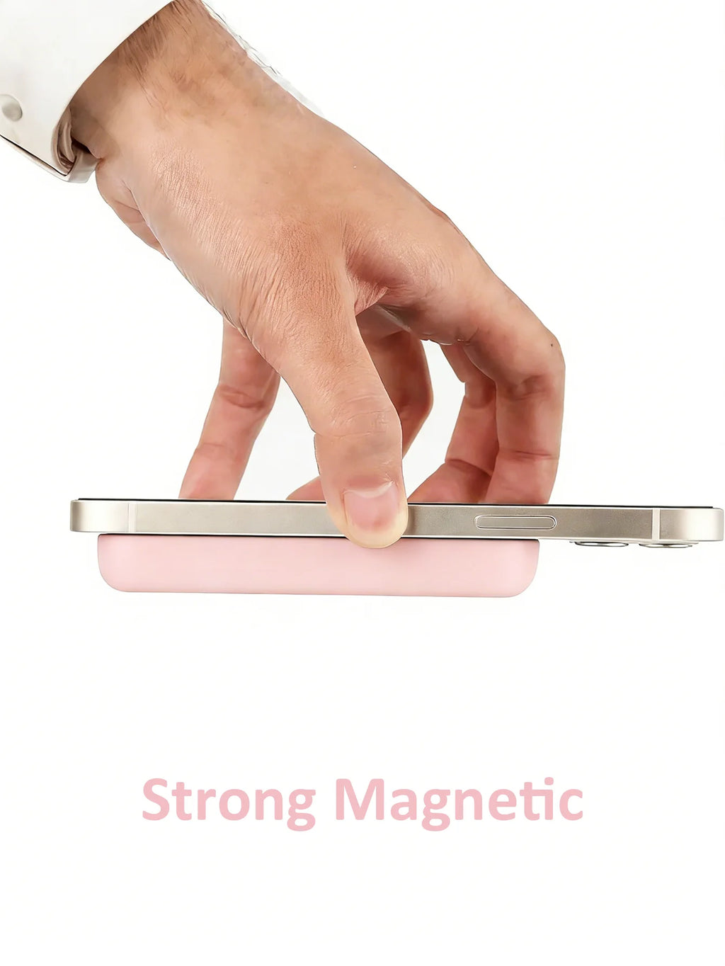 Power Bank Case in Pink Soft TPU, One Accessory Cover Listed for Apple's Original MagSafe Wireless Battery Pack, Color Accent for a Compatible Charging Setup