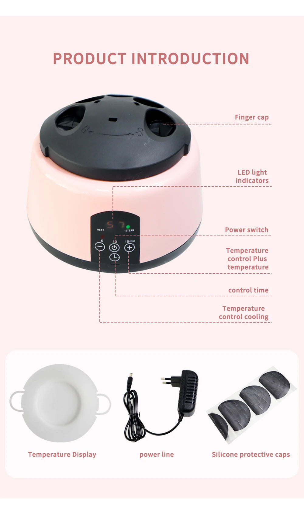 One-Hand Nail Steamer for Gel Polish Removal with Listed Auto Shut-Off Feature, 110–120V US or 220–240V EU Options for Adult Home Manicure Routines