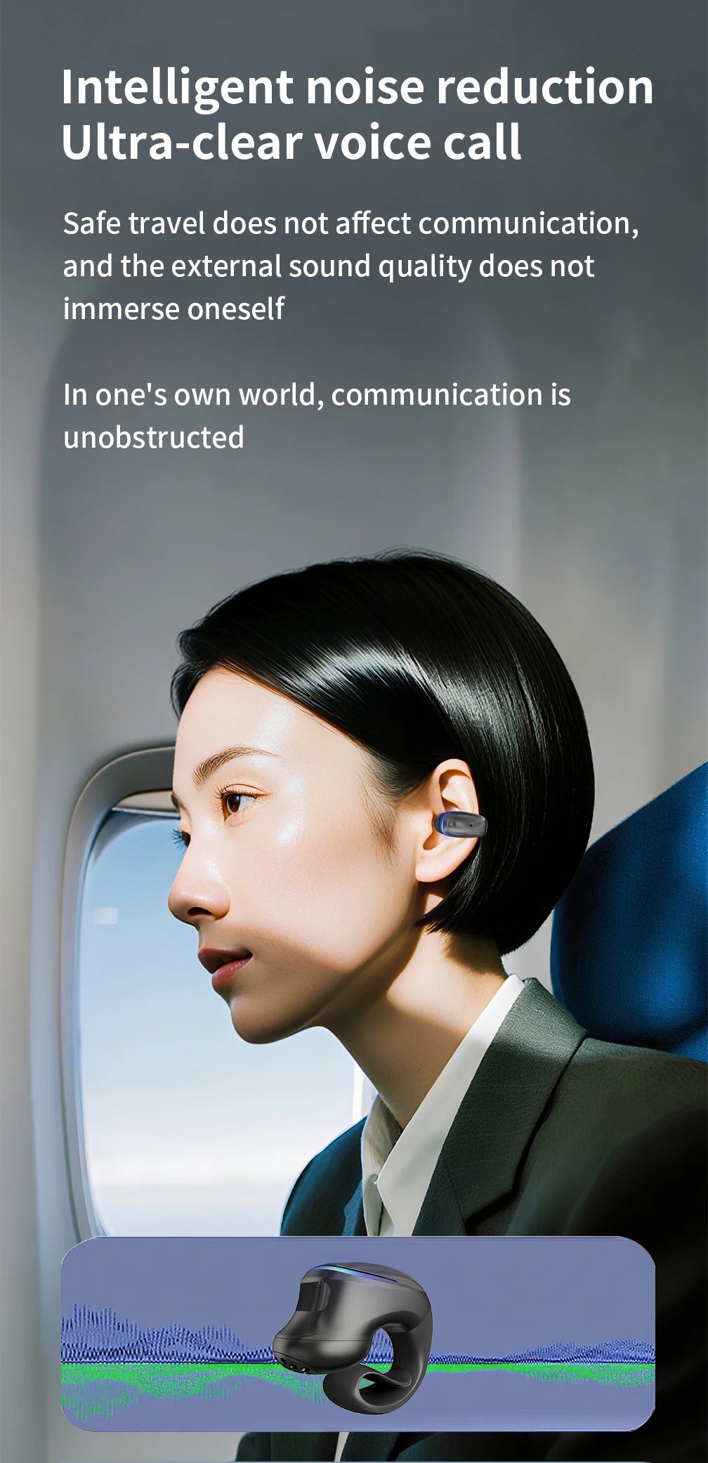 Single Ear Clip Earphone with Listed Bluetooth 5.3 Wireless Connectivity, Black or White Options and Sport-Style Headset Design for Personal Audio