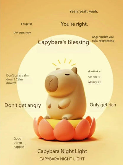 Switch Operated Capybara Lamp with Yellow Light Option, Compact 110 x 100 x 80mm Decorative Night Light with Three LR44 Batteries for Adult Desk and Bedroom Decor