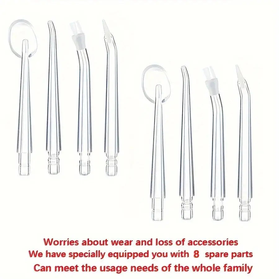 Water Flosser Replacement Nozzles, 8-Piece Oral Irrigator Tip Set for Compatible Dental Water Jet Devices and Everyday Home Oral Care Accessory Replacement