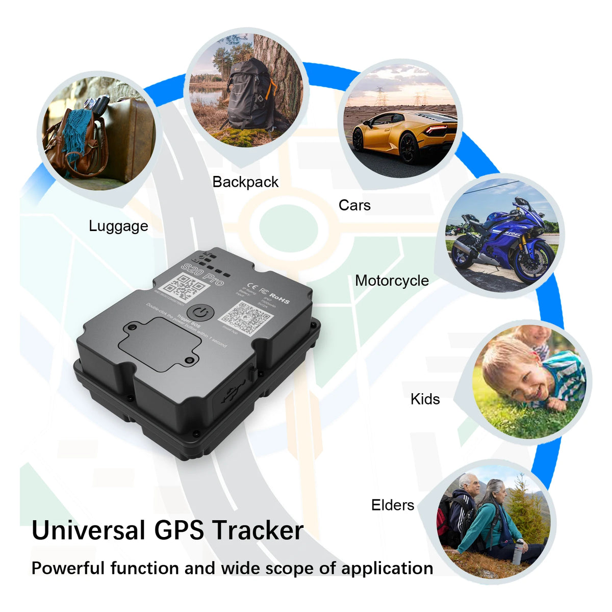 4G GPS Vehicle Tracker for Cars and Motorcycles with TrackerOne App, Included SIM Reference, Geofencing and 7500mAh Battery, Paid Service Required