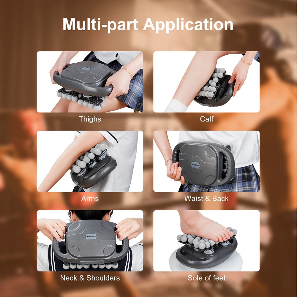 42-Head Body Massage Gun with Nine Modes and Nine Intensity Levels, Listed 2000mAh Battery, Type-C Charging and 10-Minute Timer in White or Black