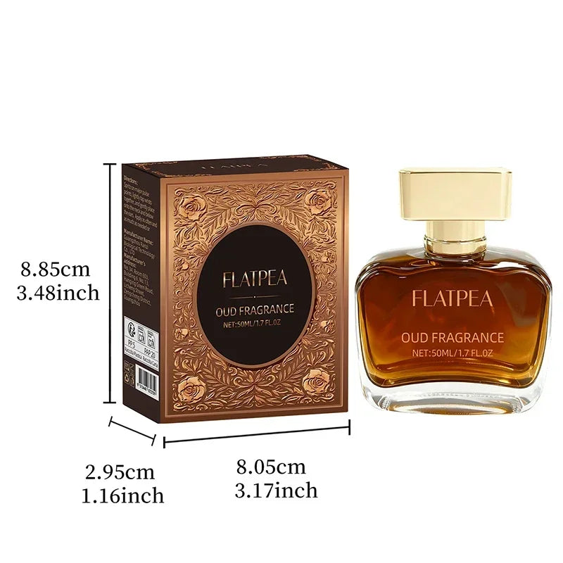 Woody Men's Eau de Toilette with Listed Musk, Oud and Cedarwood Notes, Arabian-Style Perfume in 50ml and 100ml Options for Daily Wear and Gifts