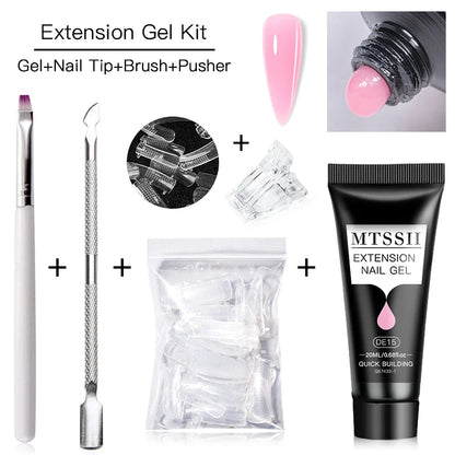Poly Nail Extension Gel Set by Mtssii, Listed 5-Piece 20ml UV LED Curing Gel with Eight Coded Options for Adult Nail Sculpting and Manicure Designs