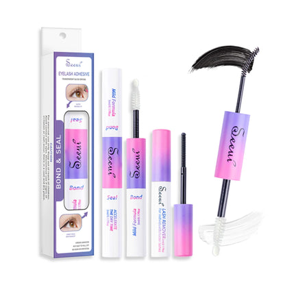 Eyelash Cluster Glue and Seal with Lash Glue, With Tweezers, SET and 3pcs Option Labels for Adult False Lash Application and Everyday Beauty Routines