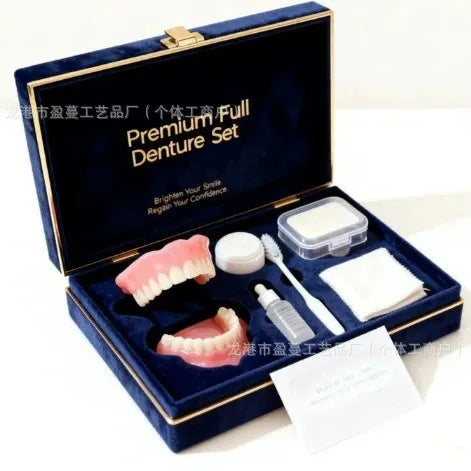 2026 NEW Natural-Looking Silicone Full Denture Set (Upper & Lower) – Soft, Comfortable Fit for Daily Oral Care, for Men & Women