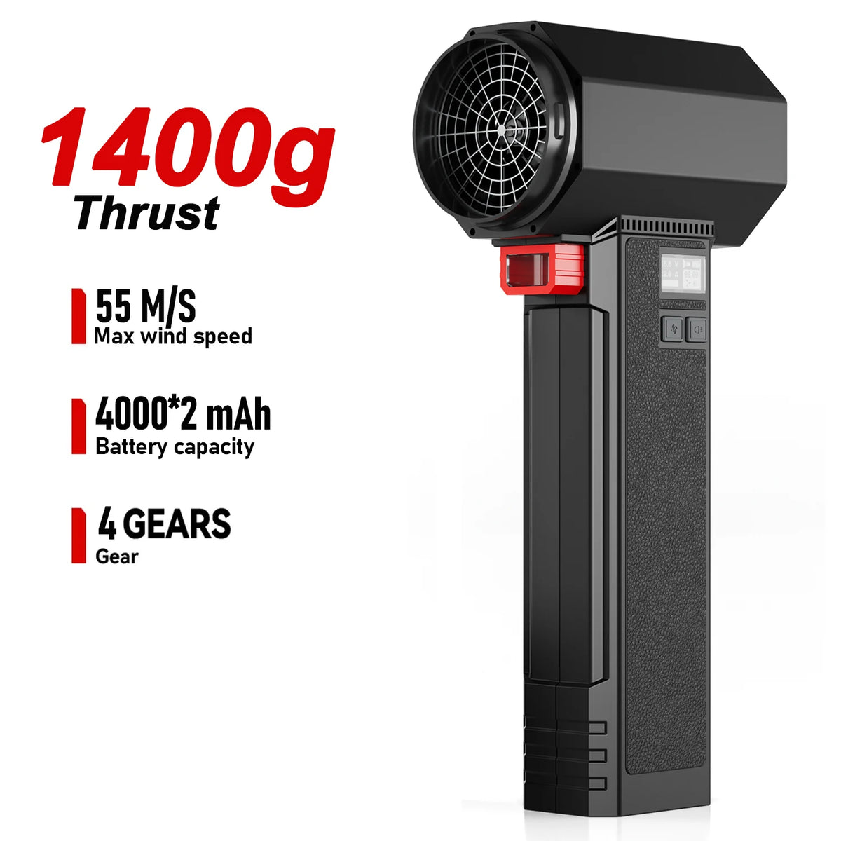 Cordless Car Dryer Air Blower TF64 with Listed 64mm Brushless Motor, Four Speed Settings and 3000mAh or 4000mAh Option Labels for Vehicle and Outdoor Cleanup
