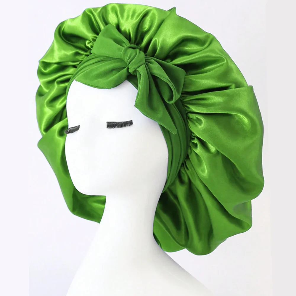 Adjustable Satin Bonnet for Sleeping with Tie Band, Unisex Hair Wrap for Women and Men in 16 Colors for Nighttime Hair Care Routines