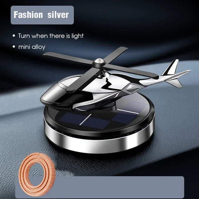 Solar Helicopter Car Air Freshener with Rotary Propeller Design for Vehicle Interior Styling, Decorative Perfume Diffuser in Seven A and B Model Color Options