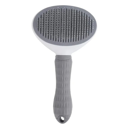 Self-Cleaning Pet Slicker Brush for Dogs and Cats, Stainless Steel Pin Grooming Tool with PP Body for Loose Hair Removal in Gray, Pink or Blue
