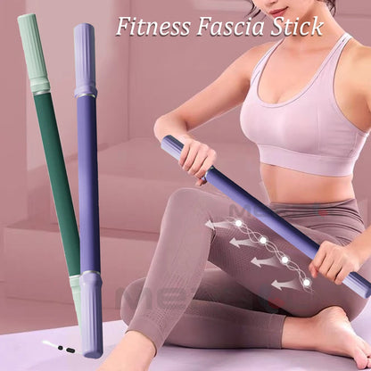 Yoga Fascia Massage Stick, 57cm Extended Handheld Muscle Roller in Green or Purple for Adult Fitness and Gentle Leg Massage Routines at Home
