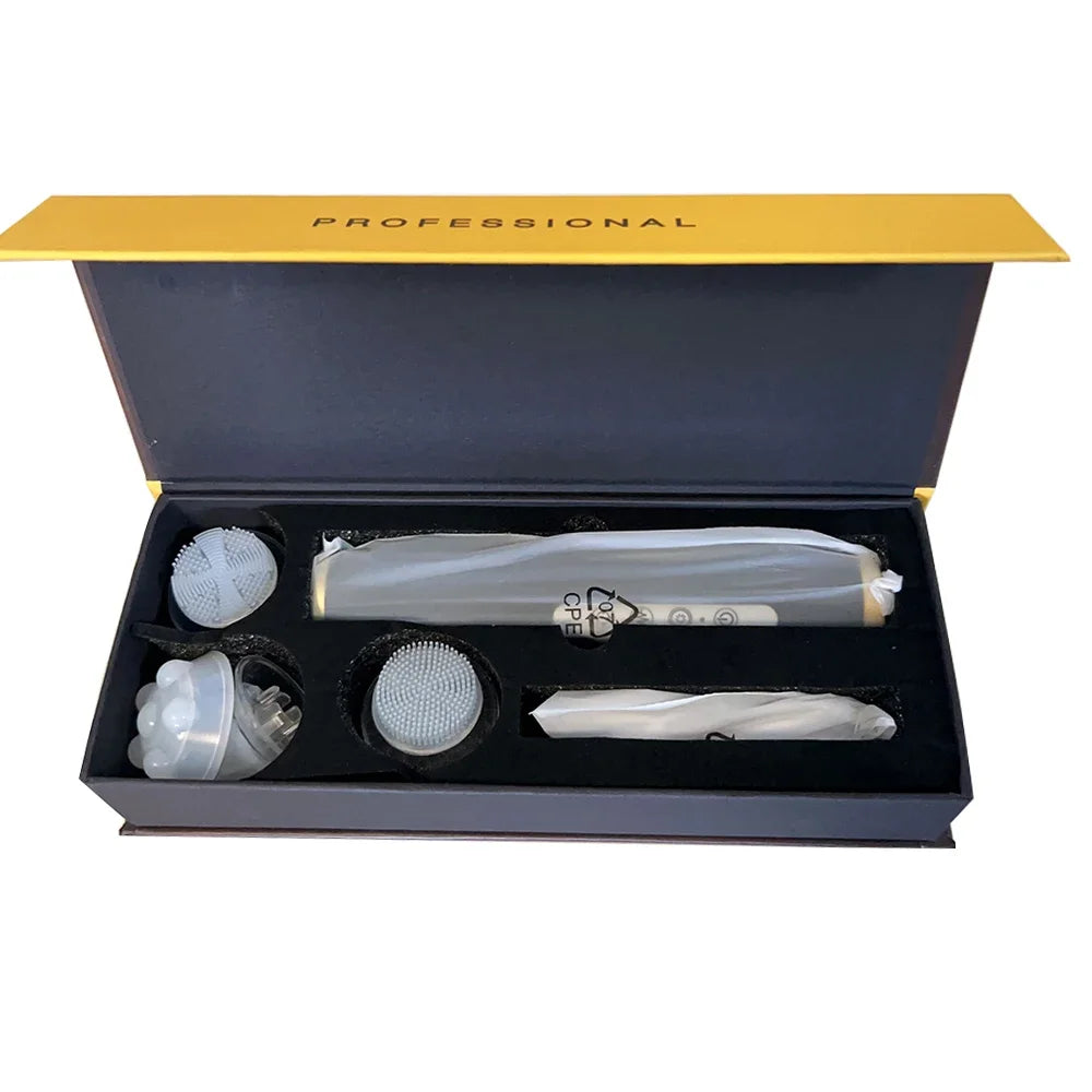 Rechargeable Facial Bubble Pen, 106g Handheld Beauty Device with Five Vibration and Spin Intensity Levels, Eight LED Modes and With Box or No Box Options