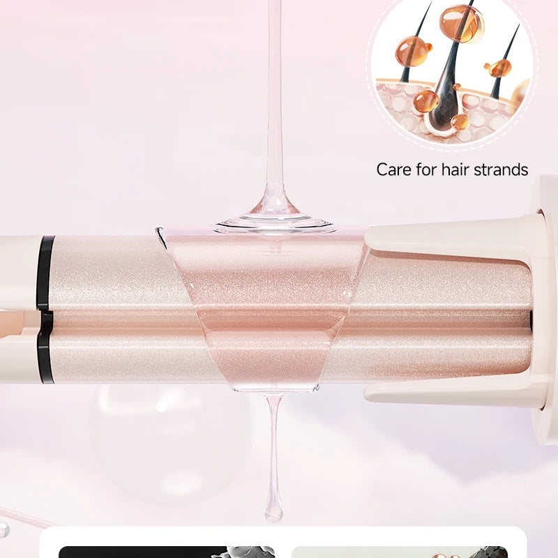 Automatic Curling Iron Set with Ceramic Rotating Styling and Multi-in-1 Bundle Options for At-Home Waves and Curls, US, EU, UK or AU Plug Choices
