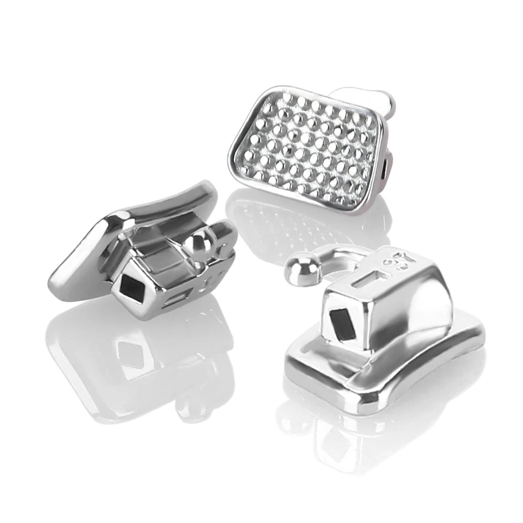 Monoblock Buccal Tubes by AZDENT, Bondable Non-Convertible Single Molar Tubes with Roth or MBT 018 and 022 Options in 20 or 50 Sets for Professional Orthodontic Use
