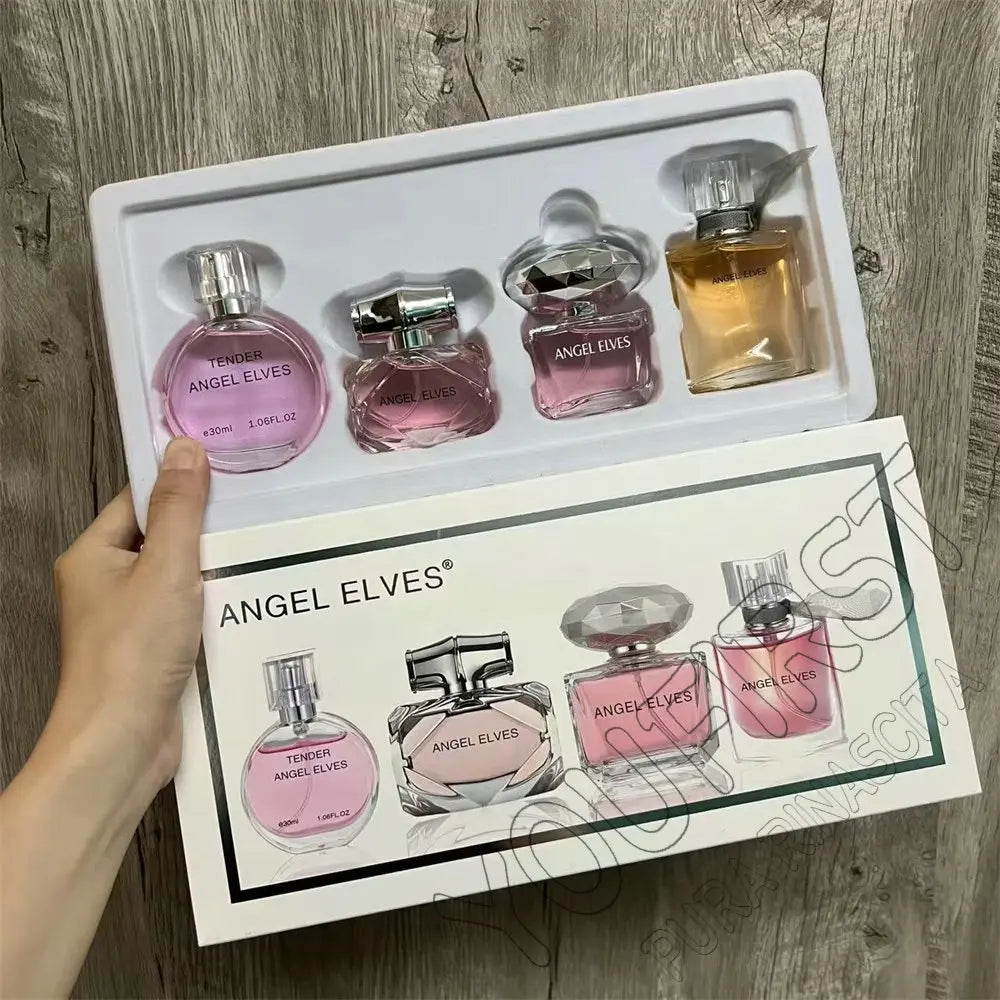 Perfume Gift Set for Women with Floral Fruity Scent References, Listed Four-Piece Gift Box and 120ml Option for Everyday Fragrance and Gift Planning