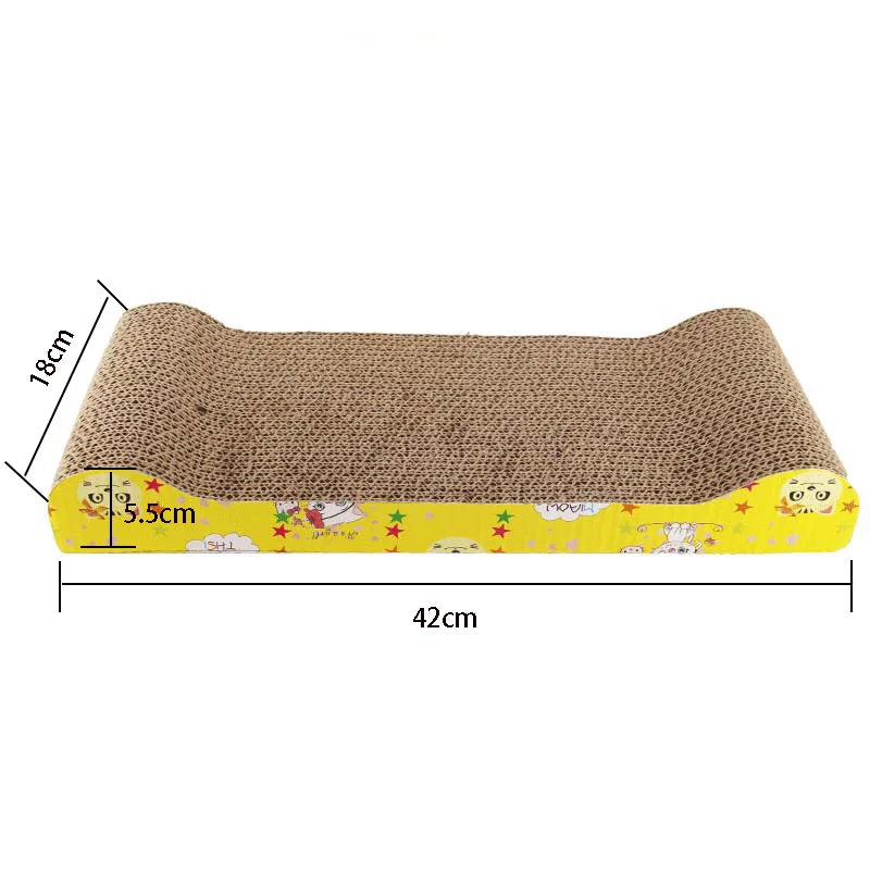 Corrugated Cardboard Cat Scratcher Board, Double-Sided Indoor Scratch Pad with Textured Paper Construction in Bony Type, S, Wave or W Style Options