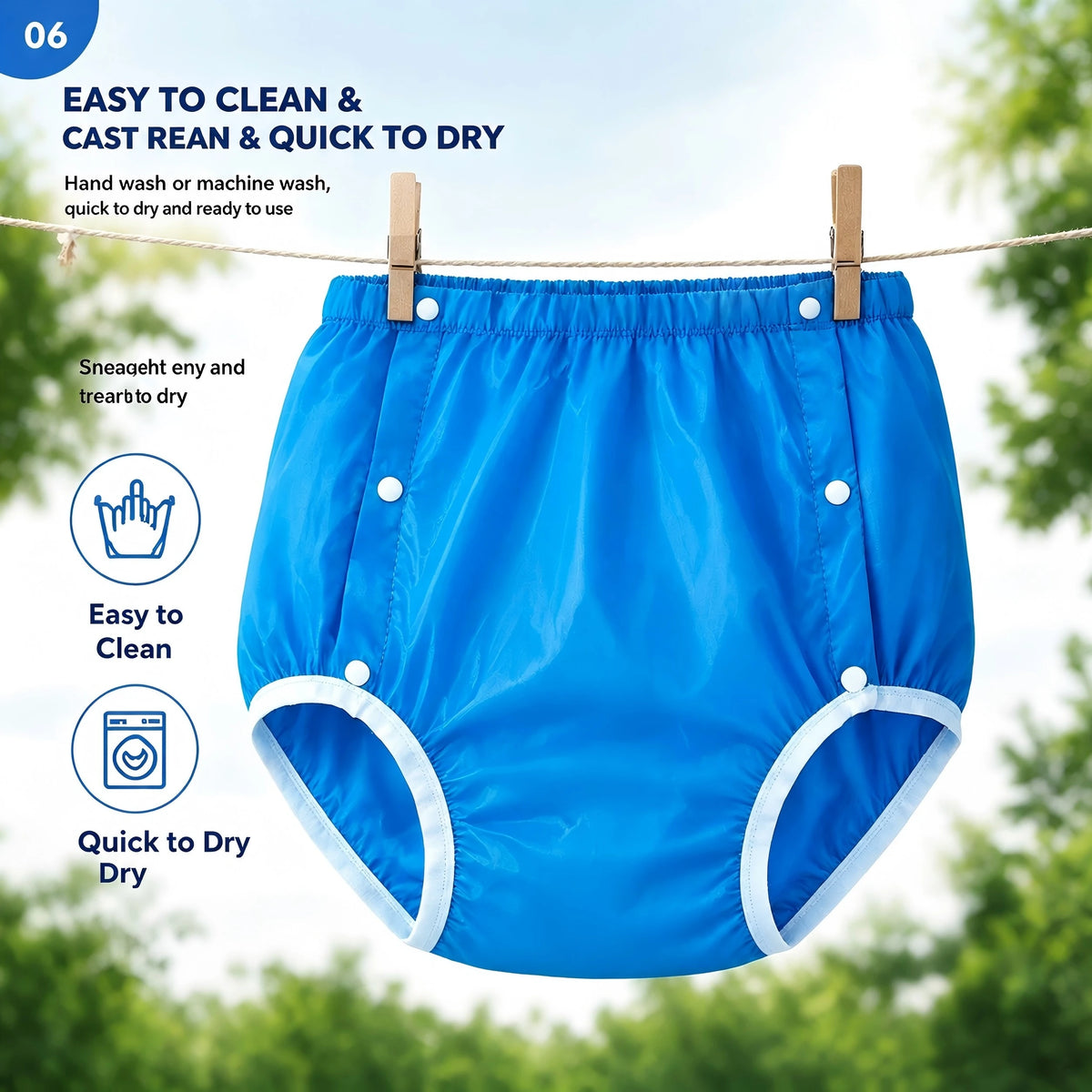 Side-Snap Adult Diaper Cover, Washable Reusable TPU Waterproof Overpants for Use with Disposable Diapers, L XL XXL Sizes and Five Finish Options