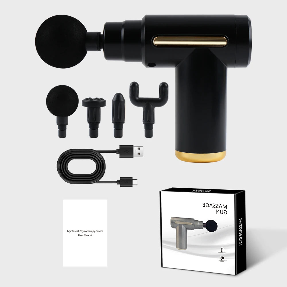 Mini USB-C Massage Gun with Adjustable Speed, Lightweight Handheld Percussion Design and Gray LCD Option for Everyday Home Relaxation