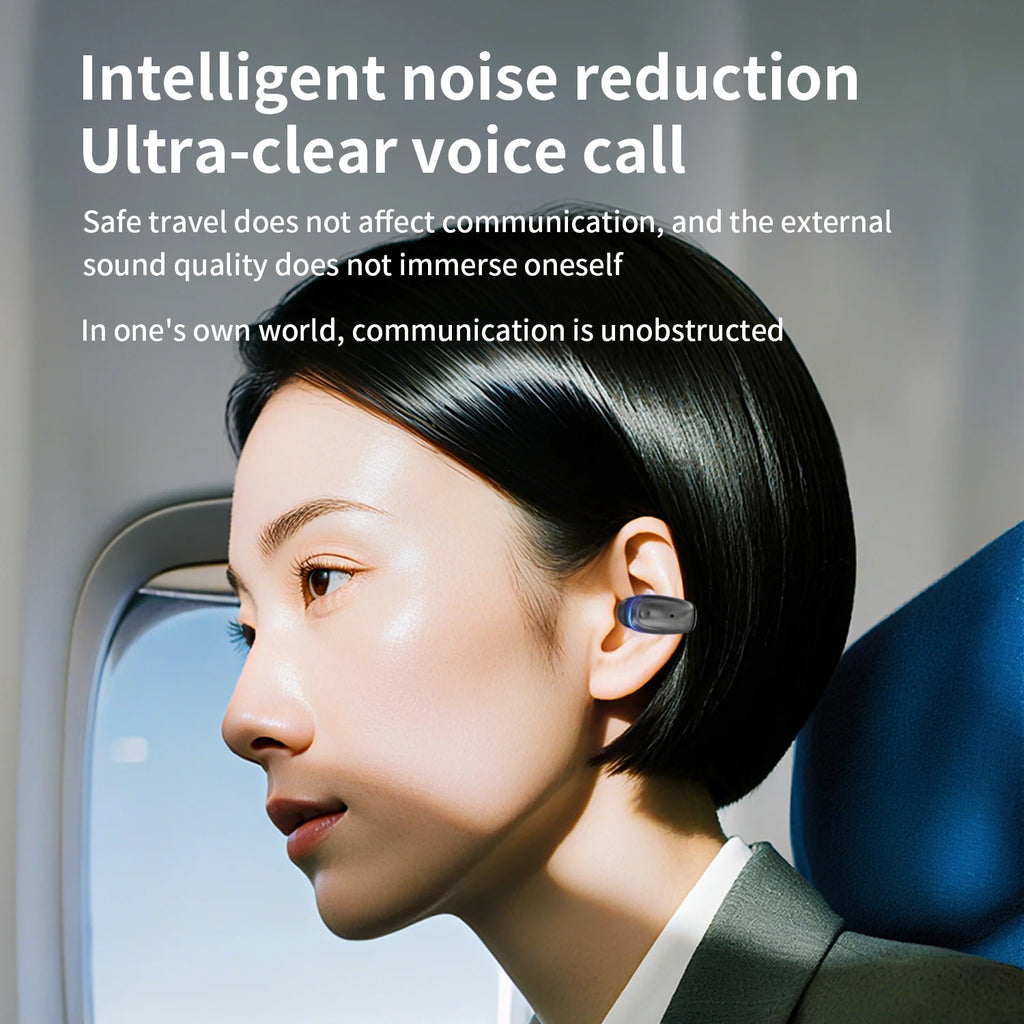 Single Ear Clip Earphone with Listed Bluetooth 5.3 Wireless Connectivity, Black or White Options and Sport-Style Headset Design for Personal Audio