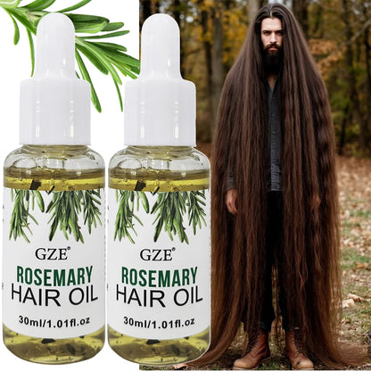 Rosemary Scalp and Hair Oil by GZE for Cosmetic Grooming, Straight and Wavy Hair Care Routines with GZE251-2 and GZE115 Options