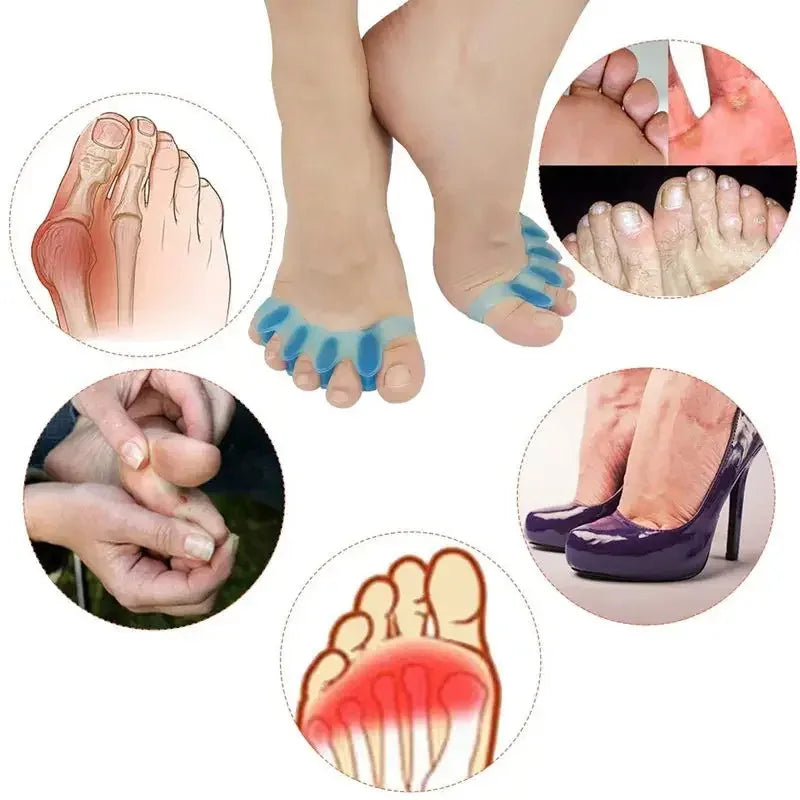 Gel Toe Separator Pair in White for Adults, Two-Piece Soft Silicone Foot Care Accessory with Washable Design and Listed 7.3 x 2.8 x 1.3cm Dimensions