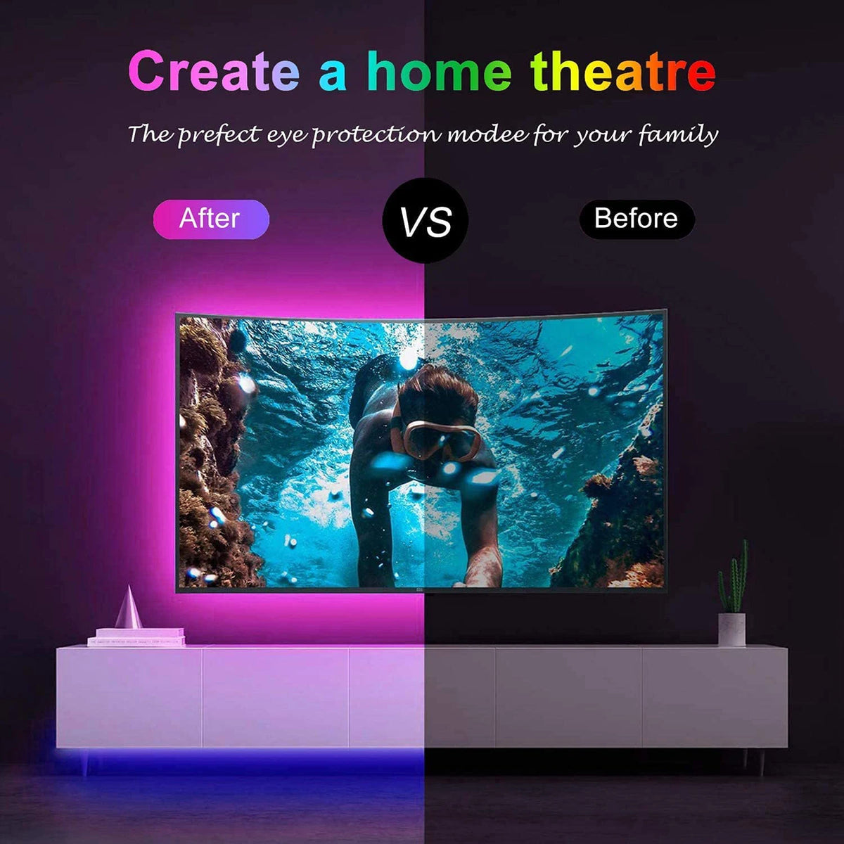 IR Remote RGB LED Strip Lights with 24-Key or 44-Key Control, 5V USB Tape Lighting in Six Length Options for Bedroom Decor and TV Backlighting