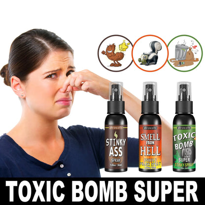 Fart Spray Novelty Liquid with Listed 30ml Pump-Action Bottle, Gag Gift Selection in A, B and C Single-Piece Labels or D Three-Piece Option
