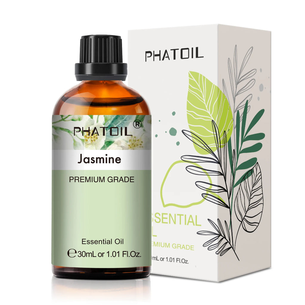 Essential Oil for Diffuser by PHATOIL, 30ml Single Scent Bottle with Gift Box for Home Fragrance, Including Lavender, Jasmine, Eucalyptus and Vanilla Options