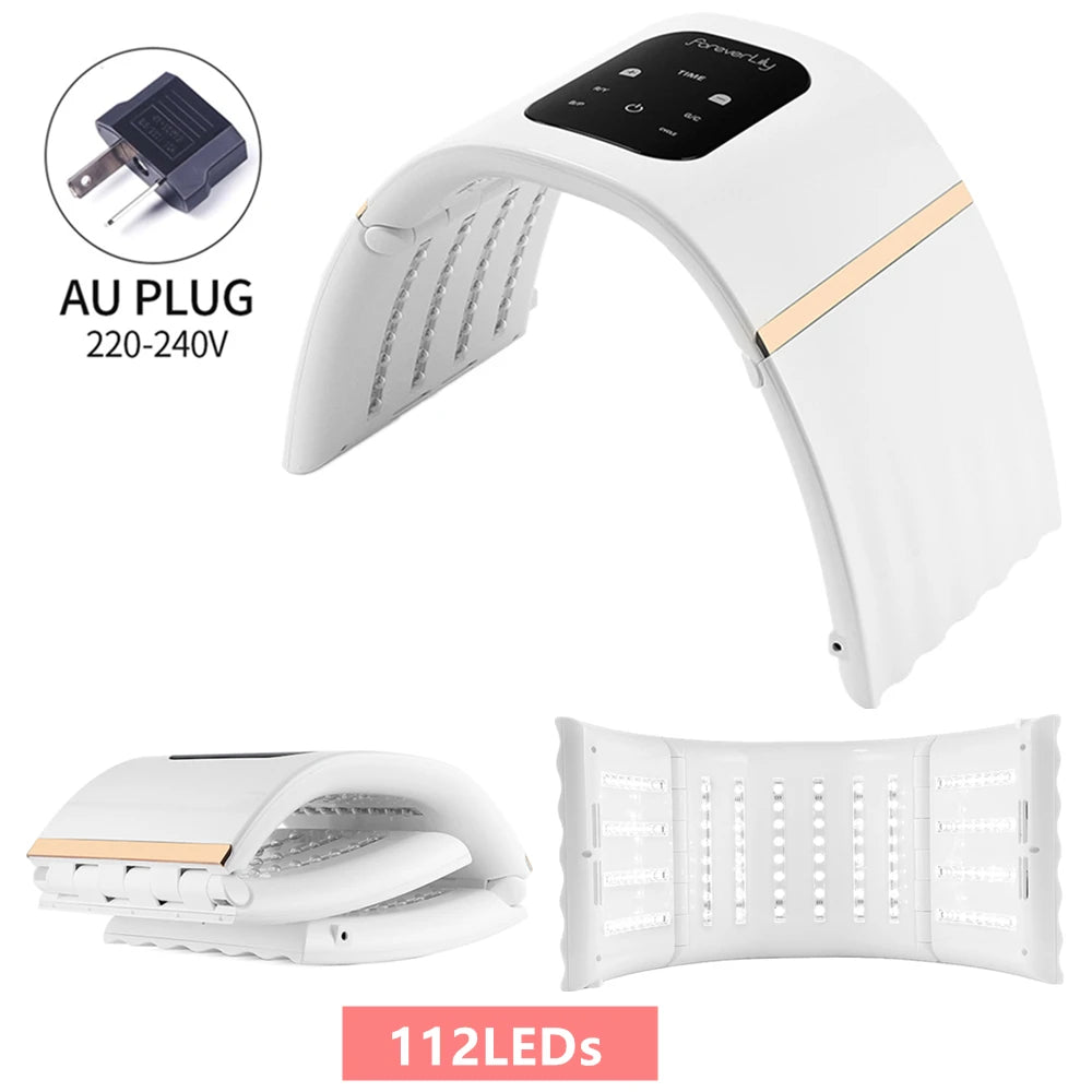LED Beauty Light Machine with Foldable Face and Body Design, Seven Color and Heating Model References, Eye Protection and Regional Plug Options