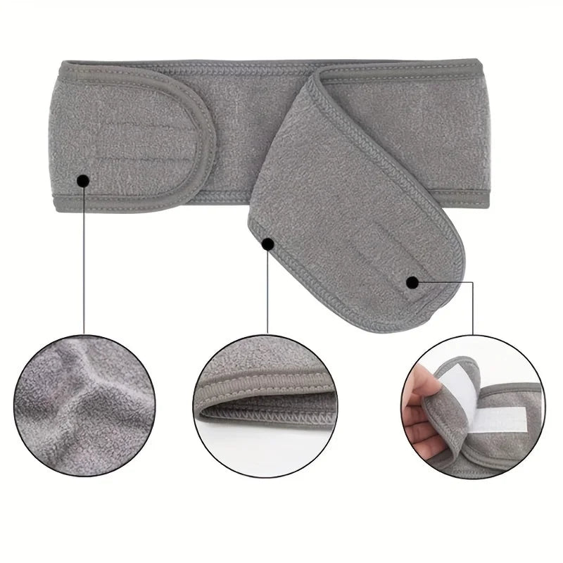 Adjustable Spa Headband for Women, Wide Hair Band for Makeup, Face Washing and At-Home Beauty Routines in Black, White, Gray, Purple or Pink Single-Piece Options