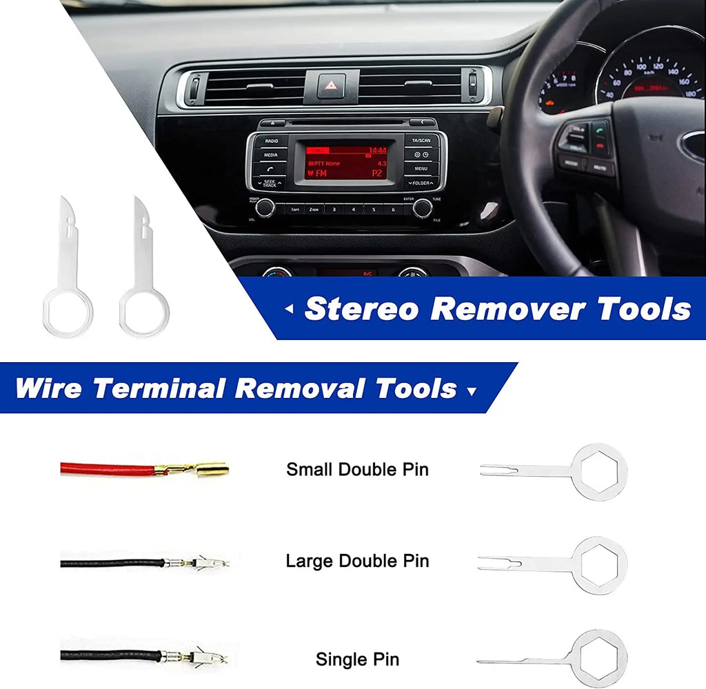 Car Interior Trim Removal Kit with Red or Blue 5, 11, 41 and 161 PCS Configurations for Compatible Door Panels, Stereo Surrounds and Fastener Release Tasks