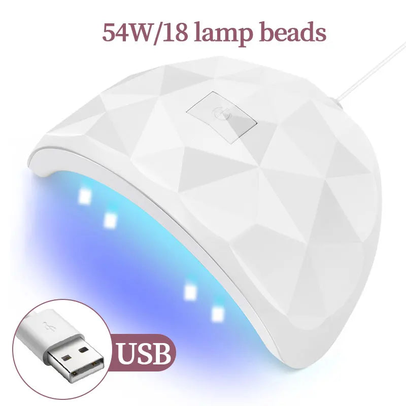 USB Nail Curing Lamp with Listed 18 LEDs, 60 and 120-Second Timers and Detachable Design, Pink, White or Upgraded White Options for Gel Manicures