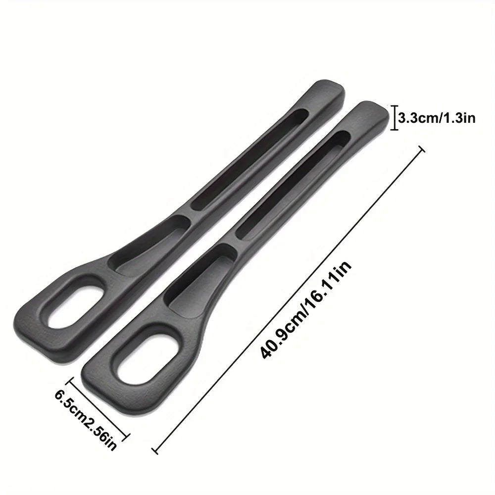 Dual-Groove Car Seat Gap Filler, 2-Piece Black PU Organizer Strips for Compatible Seat-to-Console Gaps, Small Essentials and Everyday Vehicle Interior Storage