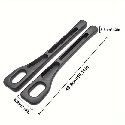Dual-Groove Car Seat Gap Filler, 2-Piece Black PU Organizer Strips for Compatible Seat-to-Console Gaps, Small Essentials and Everyday Vehicle Interior Storage