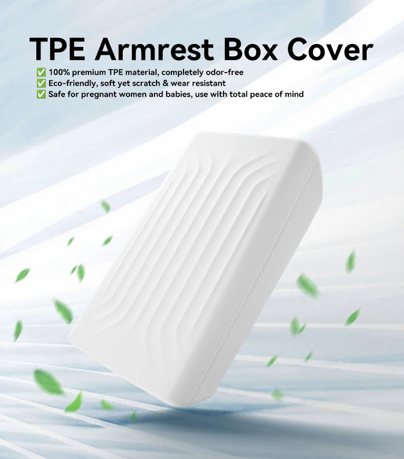 Armrest Cover for Tesla Interior Styling with TPE White, TPE Black and TPU Black Options, Model Y Juniper, YL and Model 3 Highland Labels and Bundle Choices
