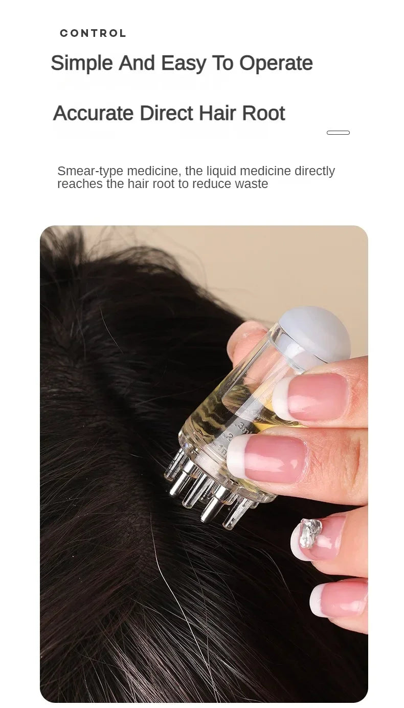 Scalp Oil Applicator Comb, Refillable Manual Liquid Dispenser with 6ml and 15ml Color-Labeled Options for Adult Cosmetic Hair and Scalp Care Routines