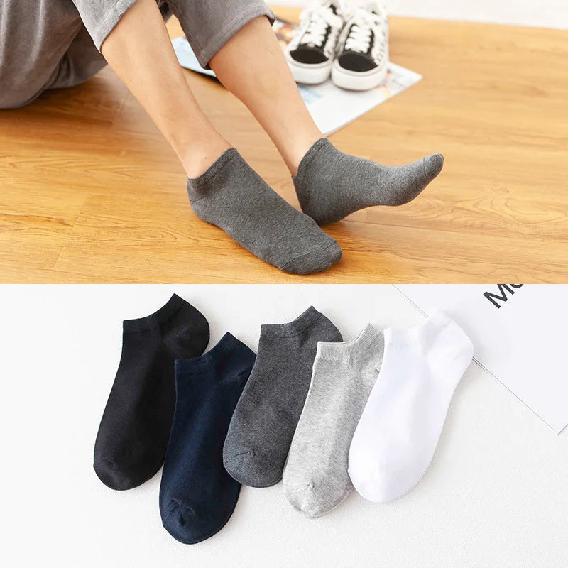 Solid Color Unisex Ankle Socks Multipack with Lightweight Low-Cut Style, Black, White and Grey Selections for Men's and Women's Everyday Casual Outfits