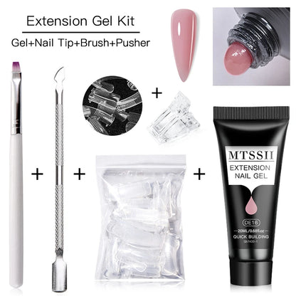 Poly Nail Extension Gel Set by Mtssii, Listed 5-Piece 20ml UV LED Curing Gel with Eight Coded Options for Adult Nail Sculpting and Manicure Designs