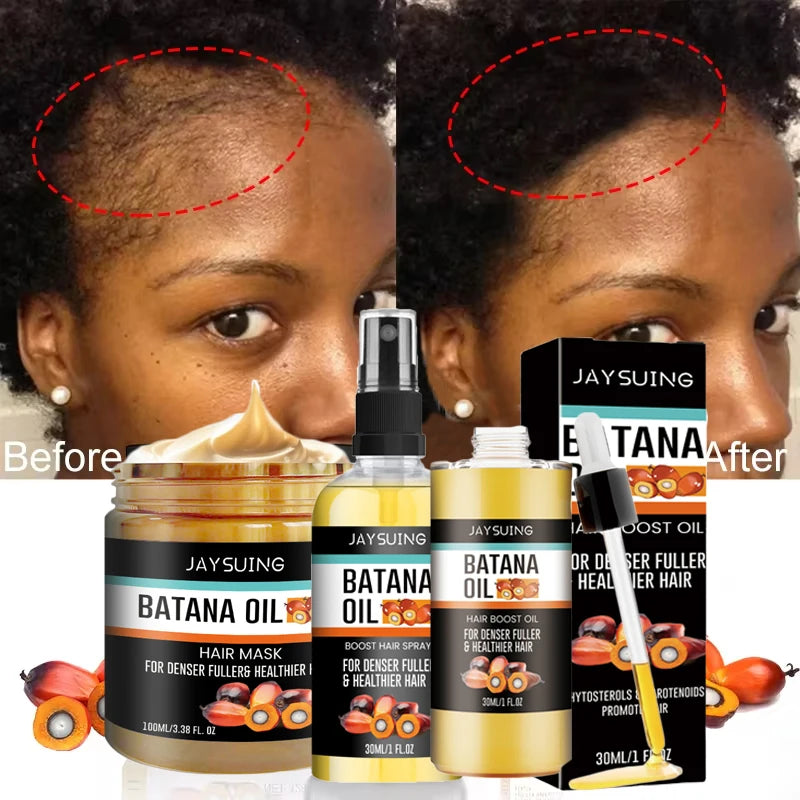 Batana Hair Care with Oil, Spray and Hair Mask Option Labels, Cosmetic Conditioning Products for Label-Guided At-Home Grooming Routines