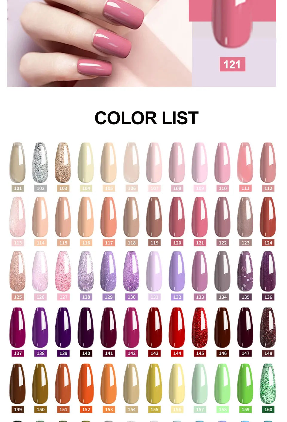 USB UV Lamp Gel Polish Kit by LIMEGIRL, 8ml Semi-Permanent Soak-Off Nail Polish with Listed Base and Top Coat for DIY Manicure and Nail Art