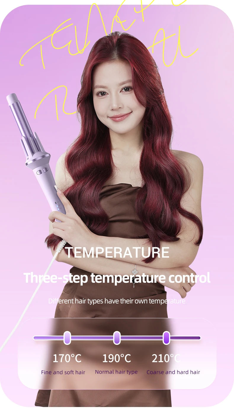 Rotating Automatic Hair Curler with 28mm or 32mm Tourmaline Ceramic Barrel, Fast Heating and Auto Shut-Off for At-Home Curl Styling