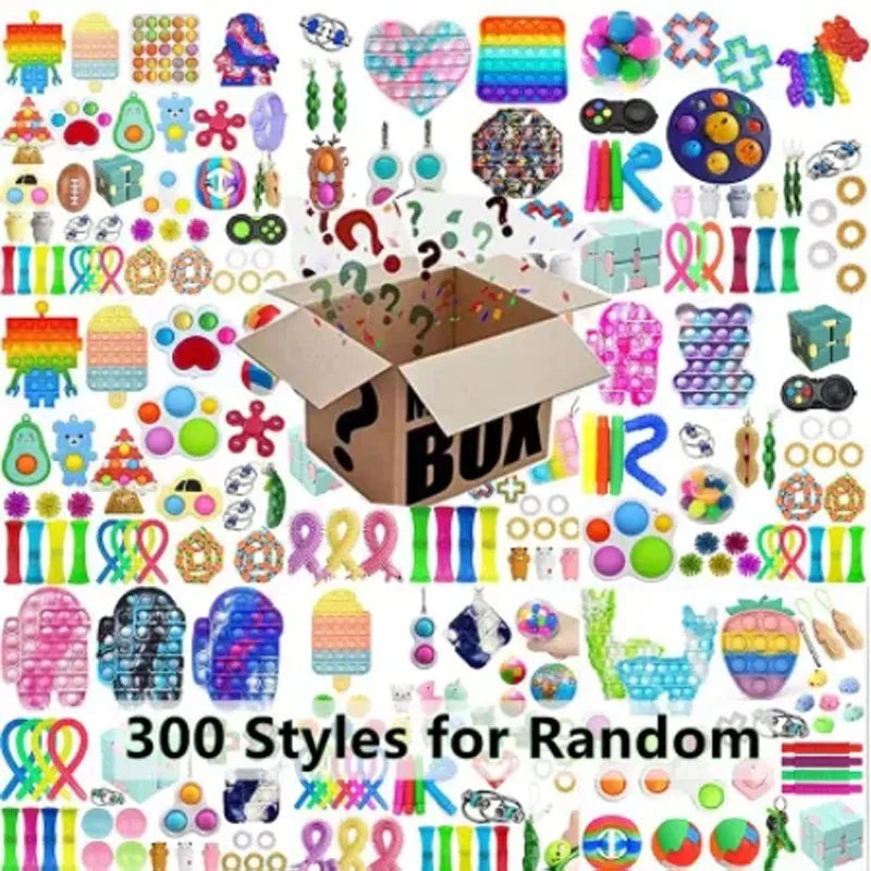 Random Fidget Toys Mystery Pack with Six Assortment Sizes, 3, 5, 10, 20, 30 or 50 Pieces of Surprise Play Items with Random Styles and Possible Duplicates