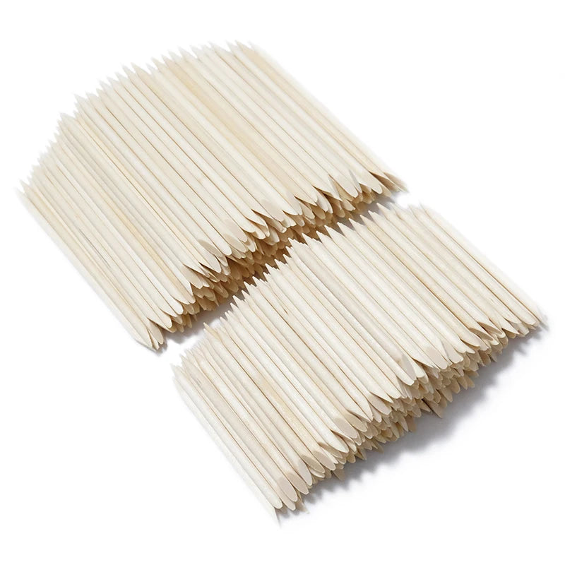 Wooden Cuticle Pusher Sticks by Lurayee, 7.5 to 15cm Length Options for Nail Art Detailing, Rhinestone Placement and Manicure Sticker Application